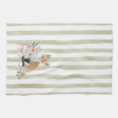 Whimsical Watercolor Tea Time Fox Kitchen Towels Theedoek (Horizontaal)