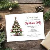 Whimsical watercolor tree editable festive invite kaart