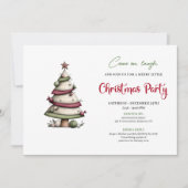 Whimsical watercolor tree funny Christmas invite Kaart (Voorkant)