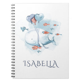 Whimsical Watercolor Walvis en Vissen Persoonlijk Notitieboek