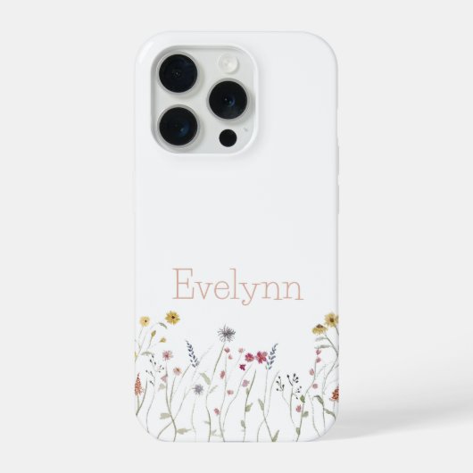 Whimsical Watercolor Wilde Bloem iPhone Hoesje (Achterkant)