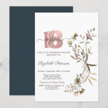 Whimsical Watercolor Wilde Bloemen 18e Verjaardag
