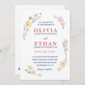 Whimsical Watercolor Wildflower Floral Spring Kaart (Voorkant / Achterkant)