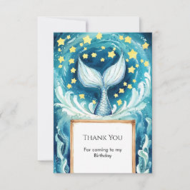 Whimsical Watercolor Zeemeermin Verjaardag Bedankkaart