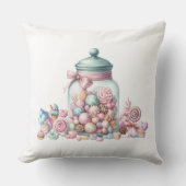 Whimsical Watercolor Zoete Snoepjes Kussen (Voorkant)