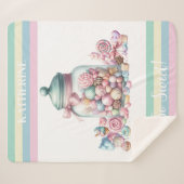 Whimsical Watercolor Zoete Snoepjes Sherpa Deken (Voorkant (horizontaal))
