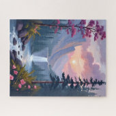 Whimsical Waterfall | Magical Floral Landscape Legpuzzel (Horizontaal)