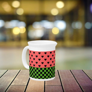 Whimsical Watermelon Colors patterated Bier Pitcher