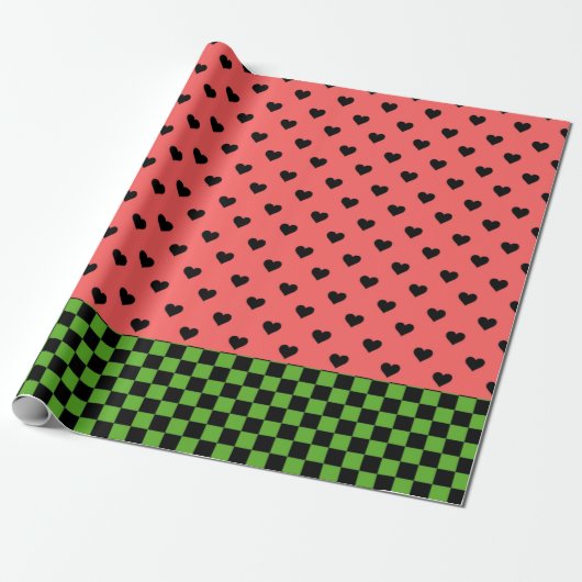 Whimsical Watermelon Colors patterated Cadeaupapier (Uitgerold)