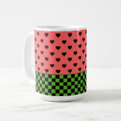 Whimsical Watermelon Colors patterated Koffiemok (Voorkant links)