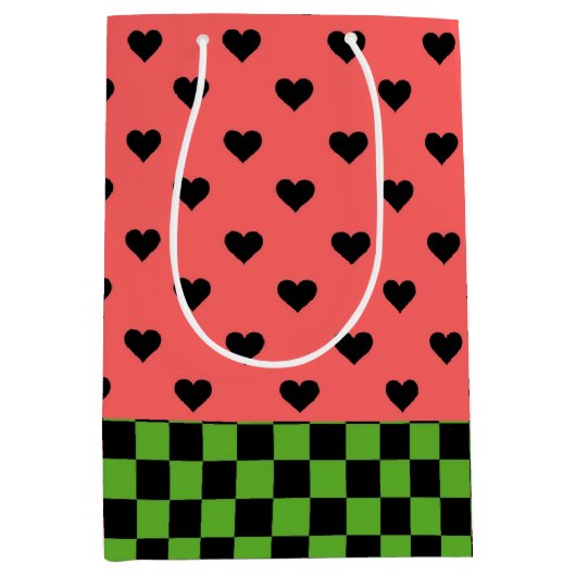 Whimsical Watermelon Colors patterated Medium Cadeauzakje (Voorkant)