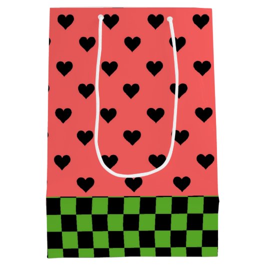 Whimsical Watermelon Colors patterated Medium Cadeauzakje (Achterkant)