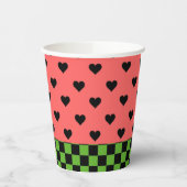 Whimsical Watermelon Colors patterated Papieren Bekers (Links)