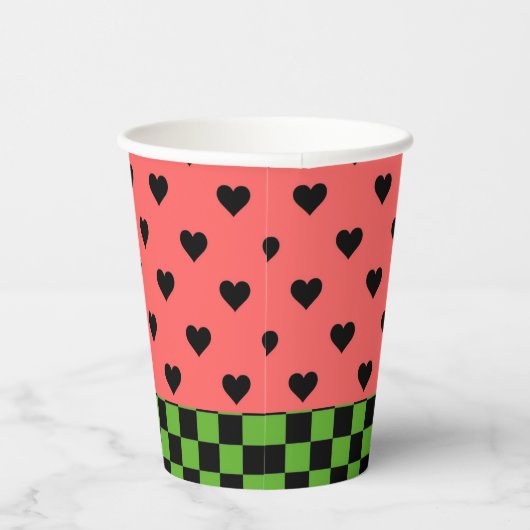 Whimsical Watermelon Colors patterated Papieren Bekers (Rechts)