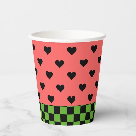 Whimsical Watermelon Colors patterated Papieren Bekers (Voorkant)