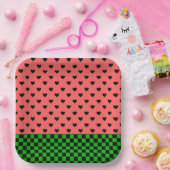 Whimsical Watermelon Colors patterated Papieren Bordje (Feest)