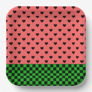 Whimsical Watermelon Colors patterated Papieren Bordje