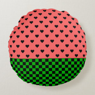 Whimsical Watermelon Colors patterated Rond Kussen