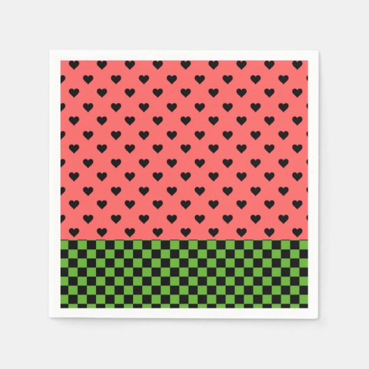 Whimsical Watermelon Colors patterated Servet (Voorkant)