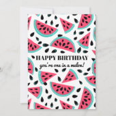 Whimsical Watermelon One in een Melon Birthday Kaart (Voorkant)