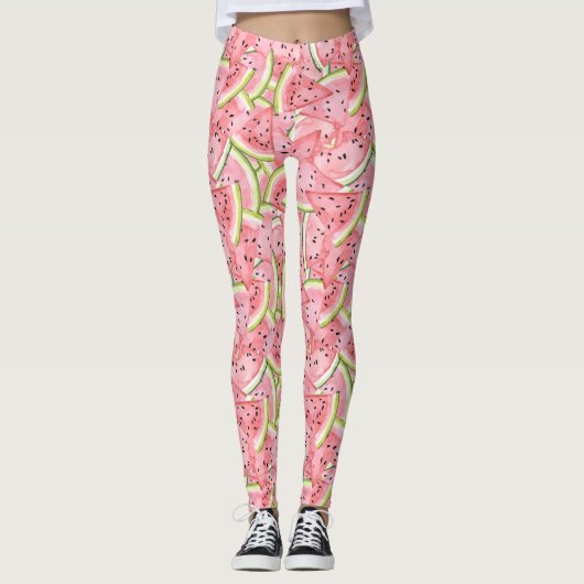 Whimsical Watermelon Pattern Leggings (Voorkant)
