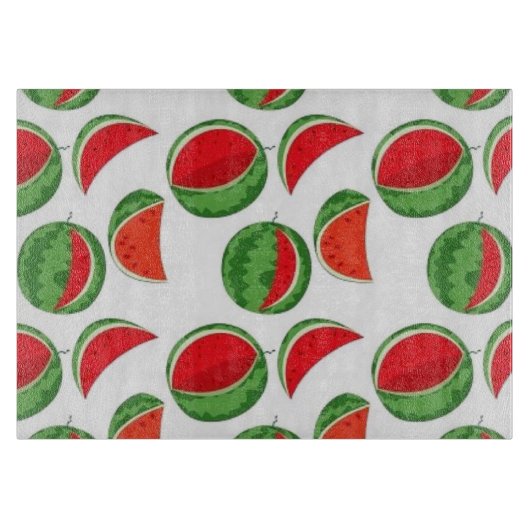 Whimsical Watermelon Pattern Snijplank (Voorkant)