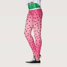 Whimsical Watermelon Summer Fruit Leggings