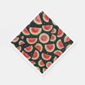 Whimsical Watermelon Waterverf op Starry Black Servet (Hoek)