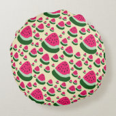 Whimsical Watermelons Cute Summer Fruit Pattern  Rond Kussen (Achterkant)