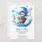Whimsical Waters: Waterverf Boy Baby shower Kaart (Voorkant)