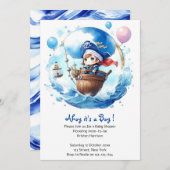 Whimsical Waters: Waterverf Boy Baby shower Kaart (Voorkant / Achterkant)