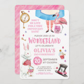 Whimsical Waterverf Alice in Wonderland Birthday Kaart (Voorkant / Achterkant)