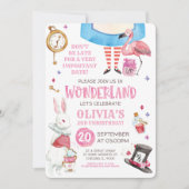 Whimsical Waterverf Alice in Wonderland Birthday Kaart (Voorkant)