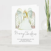 Whimsical Waterverf Angel Merry-kerstscript Feestdagen Kaart (Voorkant)