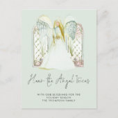 Whimsical Waterverf Angel Voices Script Nativiteit Briefkaart (Voorkant)