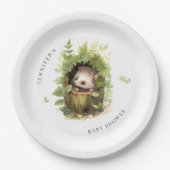 Whimsical Waterverf Baby Hedgehog Baby shower Papieren Bordje (Voorkant)