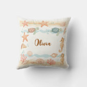 Whimsical Waterverf Baby Zee Creatures Kussen (Achterkant)