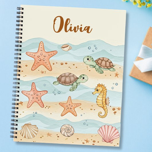 Whimsical Waterverf Baby Zee Creatures Notitieboek