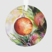 Whimsical Waterverf Baby's eerste kerstfoto Ornament (achterkant)