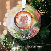 Whimsical Waterverf Baby's eerste kerstfoto Ornament