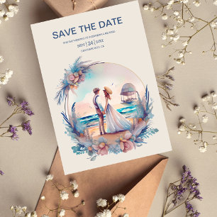 Whimsical Waterverf Beach Destination Wedding Save The Date