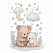 Whimsical Waterverf Beer Nursery Illustration Sticker (Voorkant)