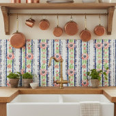 Whimsical Waterverf Blauw Groen Decoratief Tegeltje