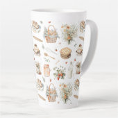 Whimsical Waterverf Bloemen Aardbei Land Latte Mok (Rechterhoek)