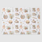 Whimsical Waterverf Bloemen Aardbei Land Tissuepapier (Voorkant)