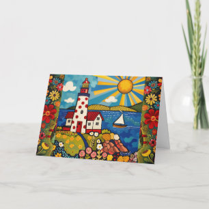 Whimsical Waterverf Bloemen Blank Kaart