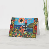 Whimsical Waterverf Bloemen Licht Huis Blank Kaart (Achterkant)