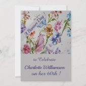 Whimsical Waterverf Bloemen Verjaardag Kaart (Voorkant)