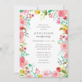 Whimsical Waterverf Bloemenkrans Vrijgezellenfeest Kaart (Voorkant)