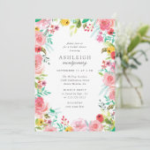 Whimsical Waterverf Bloemenkrans Vrijgezellenfeest Kaart (Staand voorkant)